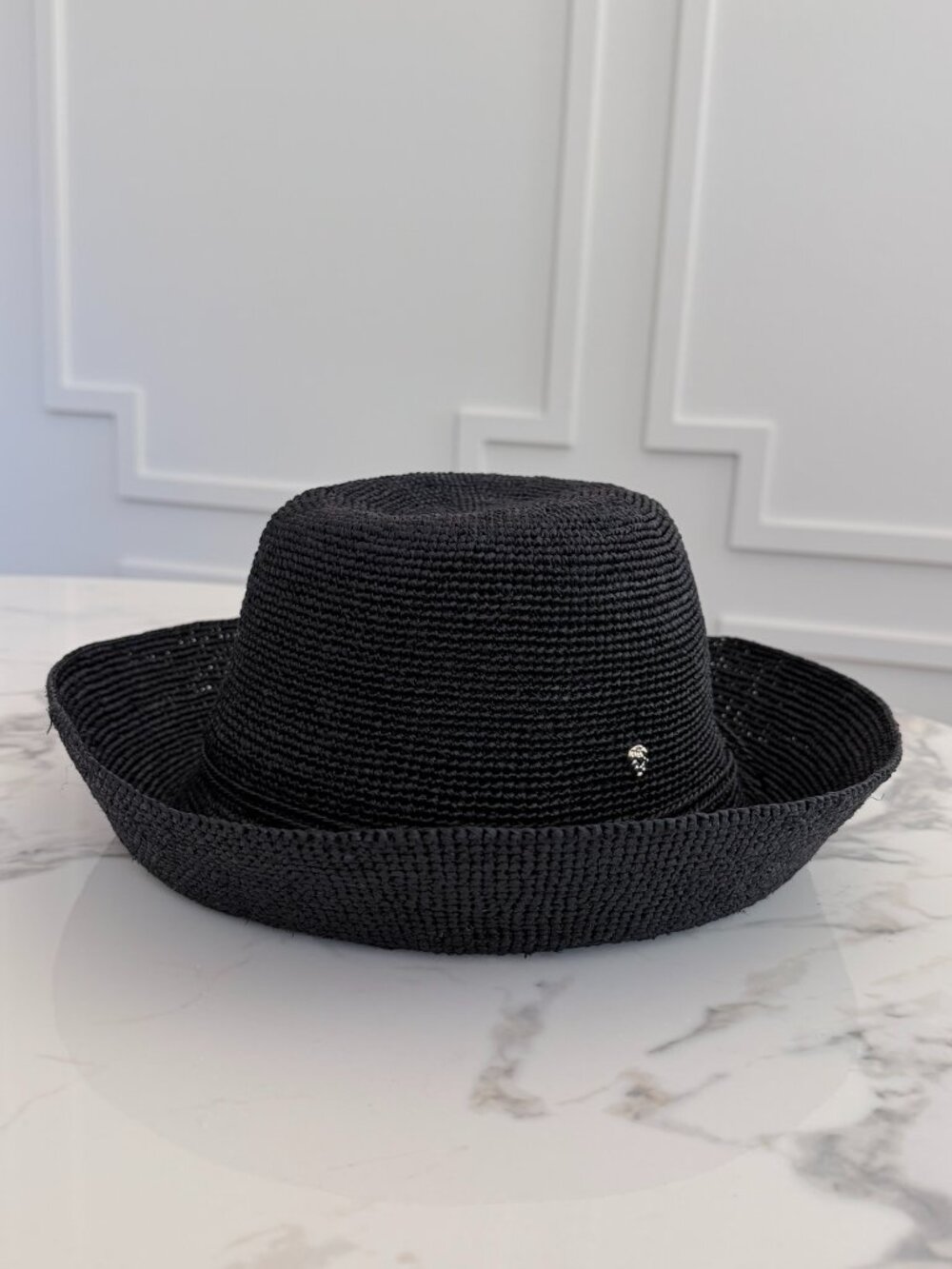 NWT - Helen Kaminski Provence 10 Raffia Hat - Charcoal